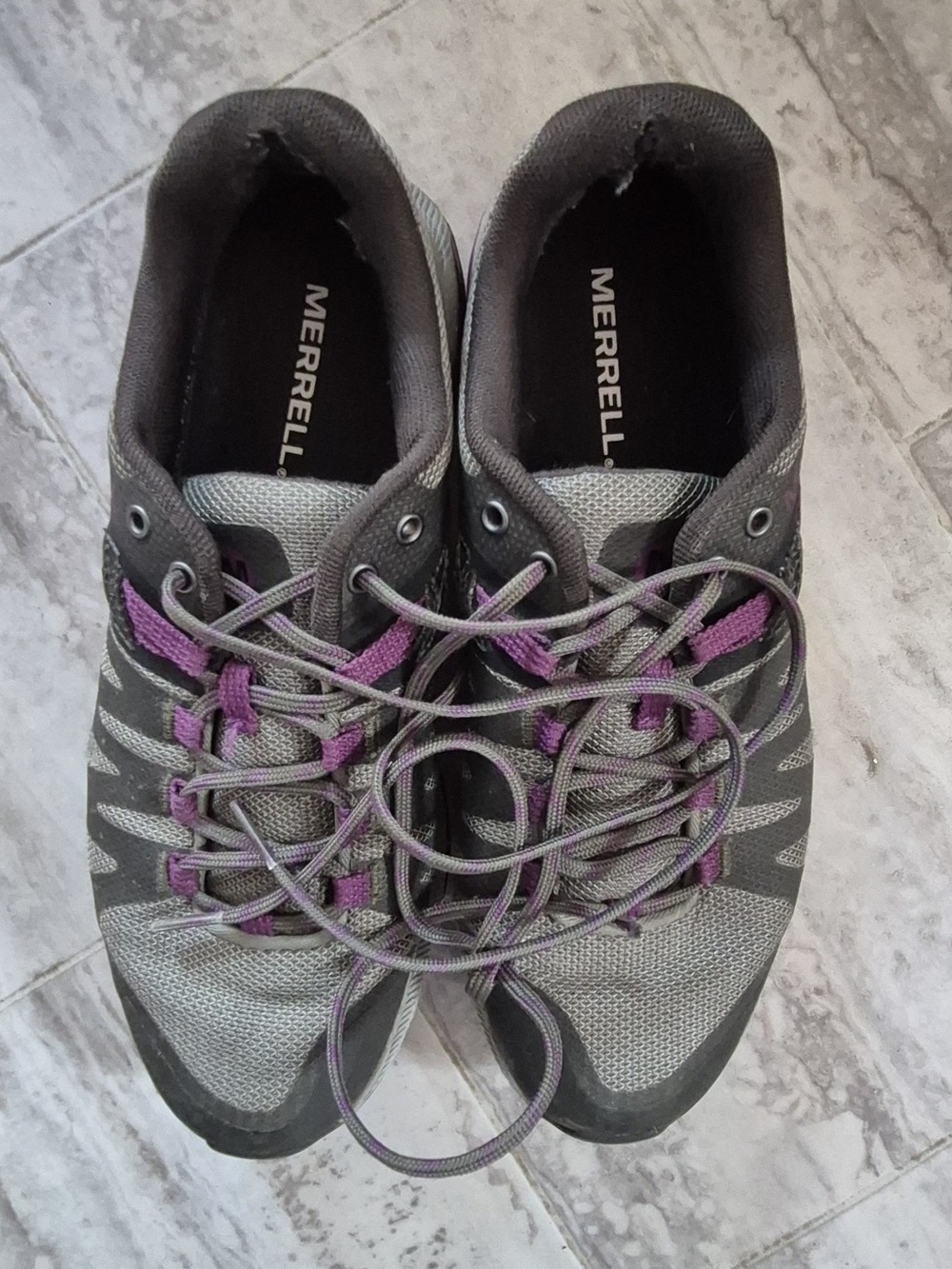 Merrell Women's Gray and Purple Trail Runners